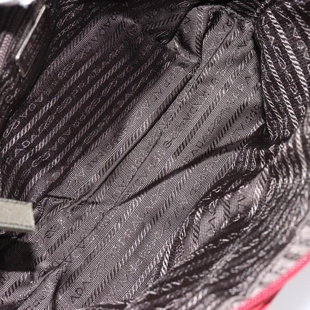 PRADA Hand Bag Nylon Red Silver Auth ep11558 - Picture 10 of 16